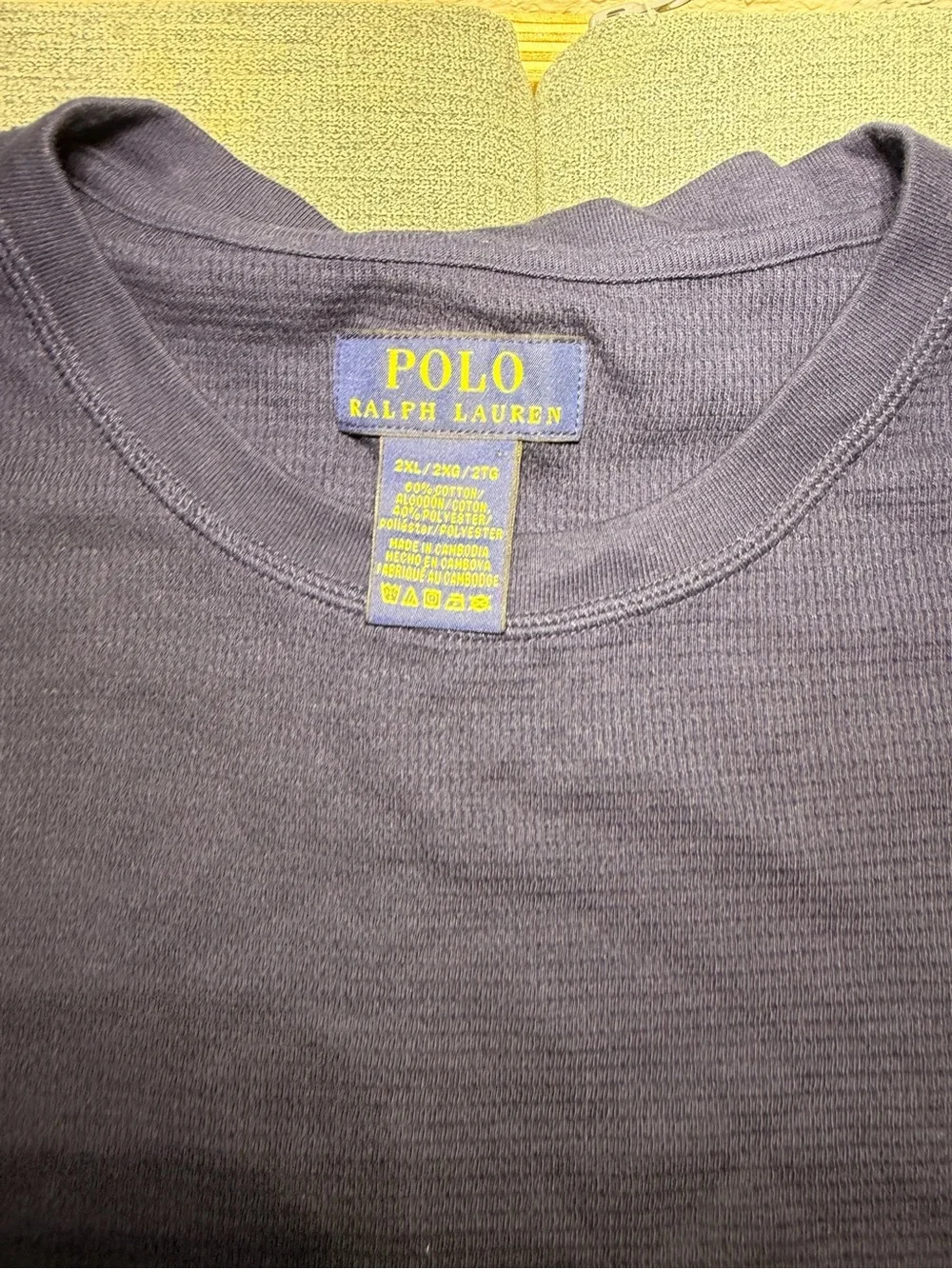 Polo by Ralph Lauren Long Sleeve Crewneck Shirt - Navy with Cream Pony